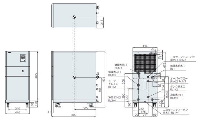 PCU-W3610R 外形図